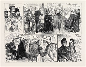 SKETCHES AT THE PRESENTATION OF ADDRESS TO THE KING OF GREECE BY THE CORPORATION OF LONDON, 1880