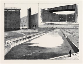 THE ROYAL VICTORIA AND ALBERT DOCKS, NORTH WOOLWICH: 1. Entrance-Lock Gates.; 2. Manor Way Passage,