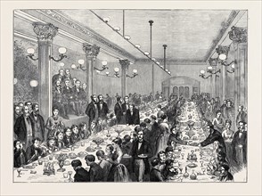 CHRISTMAS DINNER GIVEN TO THE NEWSBOYS OF MANCHESTER, 1874