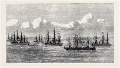 THE TRANSPORT SARMATIAN, BOUND FOR THE GOLD COAST, PASSING THE CHANNEL SQUADRON, 1874