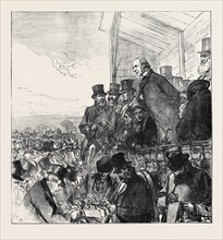 THE GENERAL ELECTION: MR. GLADSTONE ADDRESSING THE ELECTORS OF GREENWICH ON BLACKHEATH, 1874