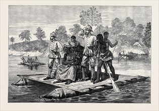 THE ASHANTEE WAR: ASHANTEE AMBASSADORS CROSSING THE PRAH, 1874