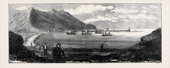 CARTHAGENA AFTER THE SIEGE: MERSEL KEBIR BAY, NEAR ORAN, WITH SPANISH VESSELS OF WAR, 1874