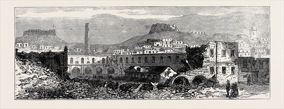 CARTHAGENA AFTER THE SIEGE: SCENE OF EXPLOSION OF ARTILLERY PARK, 1874