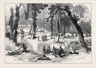 THE ASHANTEE WAR: MOINSIE, AT THE BASE OF THE ADANSI HILLS, 1874
