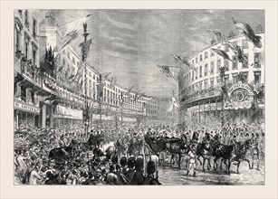 THE ROYAL ENTRY INTO LONDON: THE PROCESSION PASSING DOWN REGENT STREET, 1874