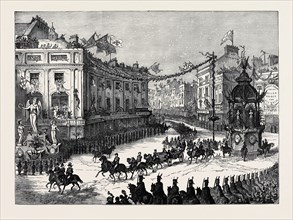 THE ROYAL ENTRY INTO LONDON: THE PROCESSION IN OXFORD CIRCUS, LONDON, 1874
