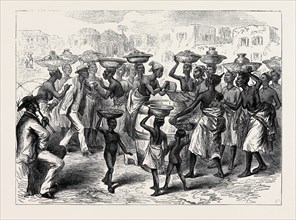 THE ASHANTEE WAR: SELLING INDIAN CORN IN THE STREETS OF CAPE COAST CASTLE, 1874