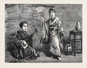 JAPANESE DANCING GIRL PRACTISING, 1874