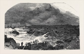 THE NORTHUMBERLAND COAST DURING THE LATE GALE, 1852