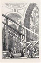 PREPARATIONS FOR THE FUNERAL OF THE DUKE OF WELLINGTON, IN ST. PAUL'S CATHEDRAL: VIEW IN THE SOUTH