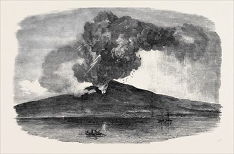 ETNA IN ERUPTION, SEEN FROM THE SEA