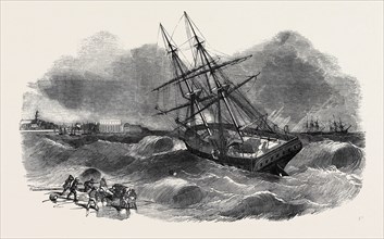 WRECK OF THE ENGLISH BRIG "HEBE," IN THE COLOMBO ROADS, CEYLON