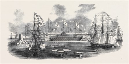 OPENING OF A NEW BASIN IN THE ARSENAL AT NAPLES, 1852