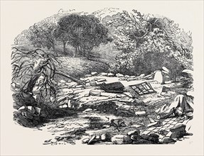 THE INUNDATIONS IN WORCESTERSHIRE: RUINS OF "THE BOWER", 1852