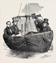 SCIENTIFIC BALLOON ASCENT FROM VAUXHALL GARDENS, LONDON, 1852; MR. NICKLIN (LEFT), MR. WELSH