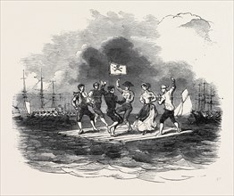 RAFT DANCE AT THE SQUADRON REGATTA, CORK, 1852