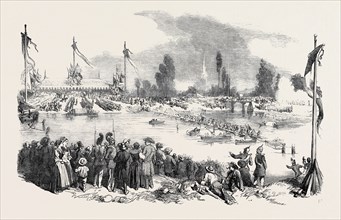 FETE AT STRASBOURG: PASSAGE OF THE GREATER RHINE, 1852