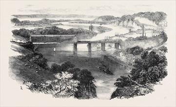 SOUTH WALES RAILWAY, THE CHEPSTOW TUBULAR SUSPENSION BRIDGE, AND JUNCTION OF THE WYE AND SEVERN