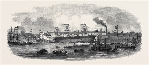 LAUNCH OF THE SCREW COLLIER "THE JOHN BOWES," AT JARROW, 1852