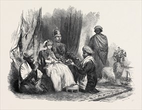 THE EX-RAJAH OF COORG, AND HIS DAUGHTER THE PRINCESS GOURAMMA, AND SUITE, 1852