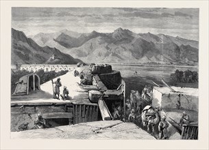 THE AFGHAN WAR: INTERIOR OF THE FORT AT DAKKA, 1879