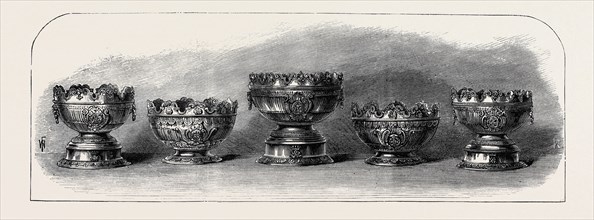 MARRIAGE OF THE DUKE OF CONNAUGHT: SILVER BOWLS PRESENTED BY THE OFFICERS OF THE RIFLE BRIGADE,