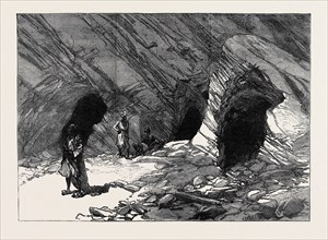 THE AFGHAN EXPEDITION: CAVES AT CHICKNOUR RIVER, 1879