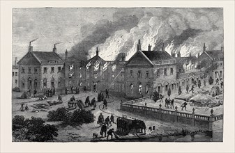 FIRE AT CLUMBER, THE DUKE OF NEWCASTLE'S HOUSE, NOTTINGHAMSHIRE, 1879