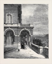 THE QUEEN'S RESIDENCE IN ITALY: COLONNADE, VILLA CLARA, LAGO MAGGIORE, 1879