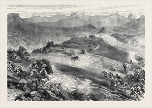 THE AFGHAN WAR: STORMING OF THE SPINGAWAI STOCKADE, MORNING OF DECEMBER 2, 1878, FROM A SKETCH BY