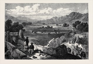 THE AFGHAN WAR: VIEW FROM THE CABUL GATE, JELLALABAD, SHOWING THE ROAD BY WHICH DR. BRYDON ARRIVED