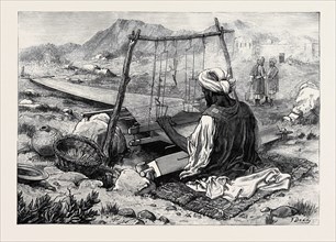 AFGHANISTAN: A WEAVER AT JELLALABAD, 1879