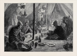 THE AFGHAN WAR: MESS TENT OF THE FOURTH BATTALION OF RIFLES AT BASAWUL, 1879