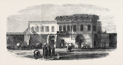 PALACE AT ALEXANDRIA TO BE USED AS THE OFFICE FOR THE TRANSIT OF BRITISH TROOPS, EGYPT, 1867