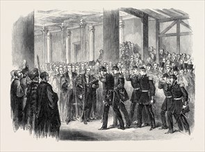 RECEPTION OF THE BELGIANS BY THE LORD MAYOR AT GUILDHALL, LONDON, UK, 1867