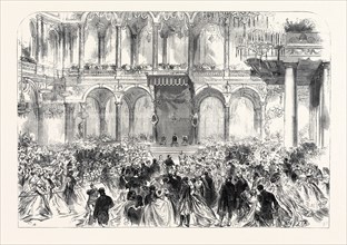 BALL IN HONOUR OF THE SULTAN, AT THE NEW INDIA OFFICE, WESTMINSTER, LONDON, UK, 1867