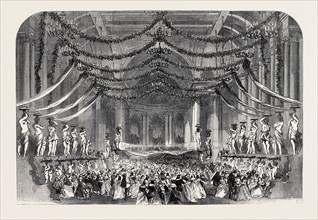 BALL ROOM SCENE FROM "DON GIOVANNI," AT HER MAJESTY'S THEATRE, LONDON, UK, 1867