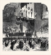 NATIONAL VOLUNTEER BALL AT THE AGRICULTURAL HALL: THE GRAND DAIS, 1867