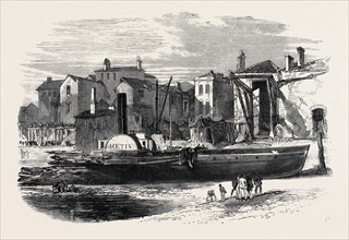 WRECK OF THE THAMES STEAMBOAT 'METIS', AT WOOLWICH, UK, 1867