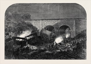THE FATAL ACCIDENT AT NEW MILLS, ON THE PEAK FOREST LINE OF THE MIDLAND RAILWAY, UK, 1867