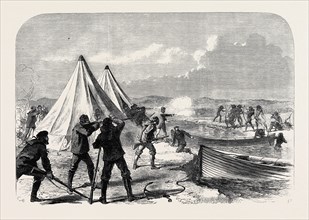 SURVEYING PARTY FROM H.M.S. NASSAU ATTACKED BY NATIVES OF TERRA DEL FUEGO, 1867