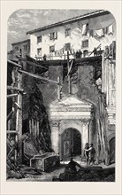 EXCAVATION AT ROME, SHOWING THE GUARD-HOUSE OF THE SEVENTH COHORT OF VIGILES, ITALY, 1867