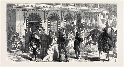 ROW OF SHOPS BENEATH THE PALACE OF THE BEY OF TUNIS, 1867