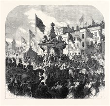OPENING OF THE DUDLEY FOUNTAIN IN THE MARKETPLACE, DUDLEY, 1867