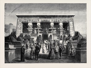 MODEL OF THE TEMPLE OF EDFOU IN THE PARK OF THE LATE PARIS INTERNATIONAL EXHIBITION, FRANCE, 1867
