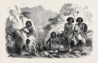 THE BRITISH EXPEDITION TO ABYSSINIA: GROUP OF SHOHOS AT THE HAMHAMO SPRING, TEKONDA PASS, 1867