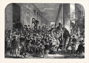 ENGAGING CHILDREN FOR THE CHRISTMAS PANTOMIME AT DRURY LANE THEATRE, LONDON, UK, 1867