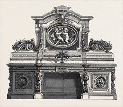 THE PARIS INTERNATIONAL EXHIBITION: POLLARD-OAK SIDEBOARD BY GILLOW AND CO, FRANCE, 1867