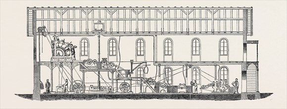 THE PARIS INTERNATIONAL EXHIBITION: WOODPULP MANUFACTORY, WITH H. VOELTIER'S PATENT MACHINE,